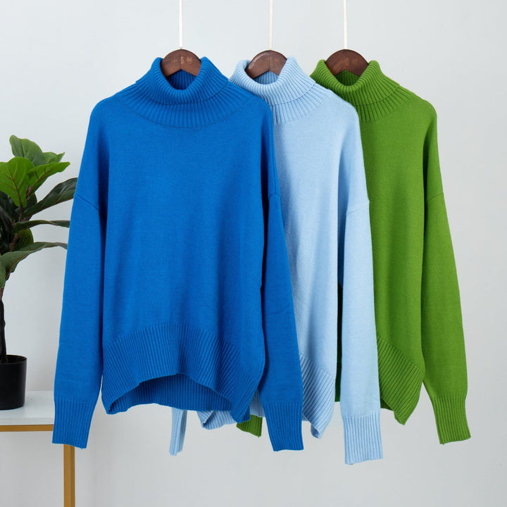 Alanna - Übergroße Strickbluse mit hohem Kragen Chaleur