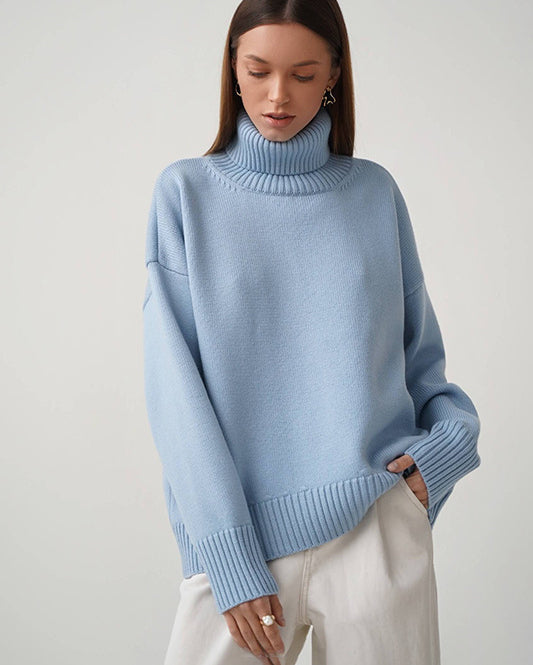 Alanna - Übergroße Strickbluse mit hohem Kragen Chaleur