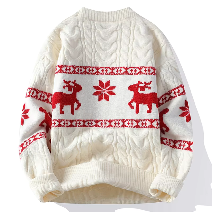 Heike - Weihnachts-Kaschmirpullover mit Hirschmotiv