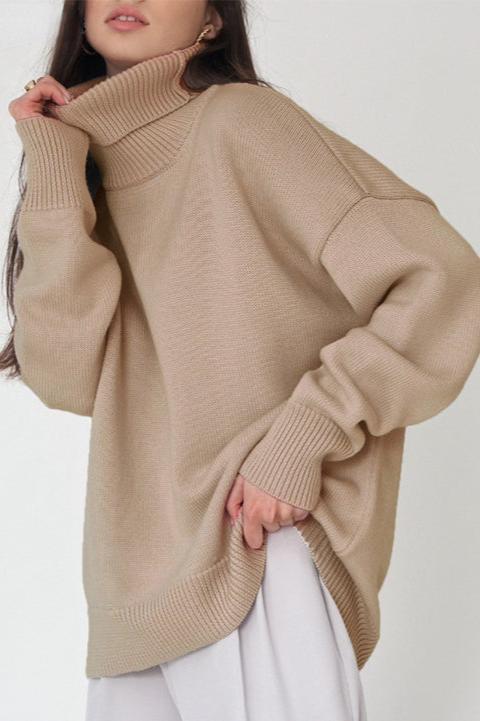 Alanna - Übergroße Strickbluse mit hohem Kragen Chaleur