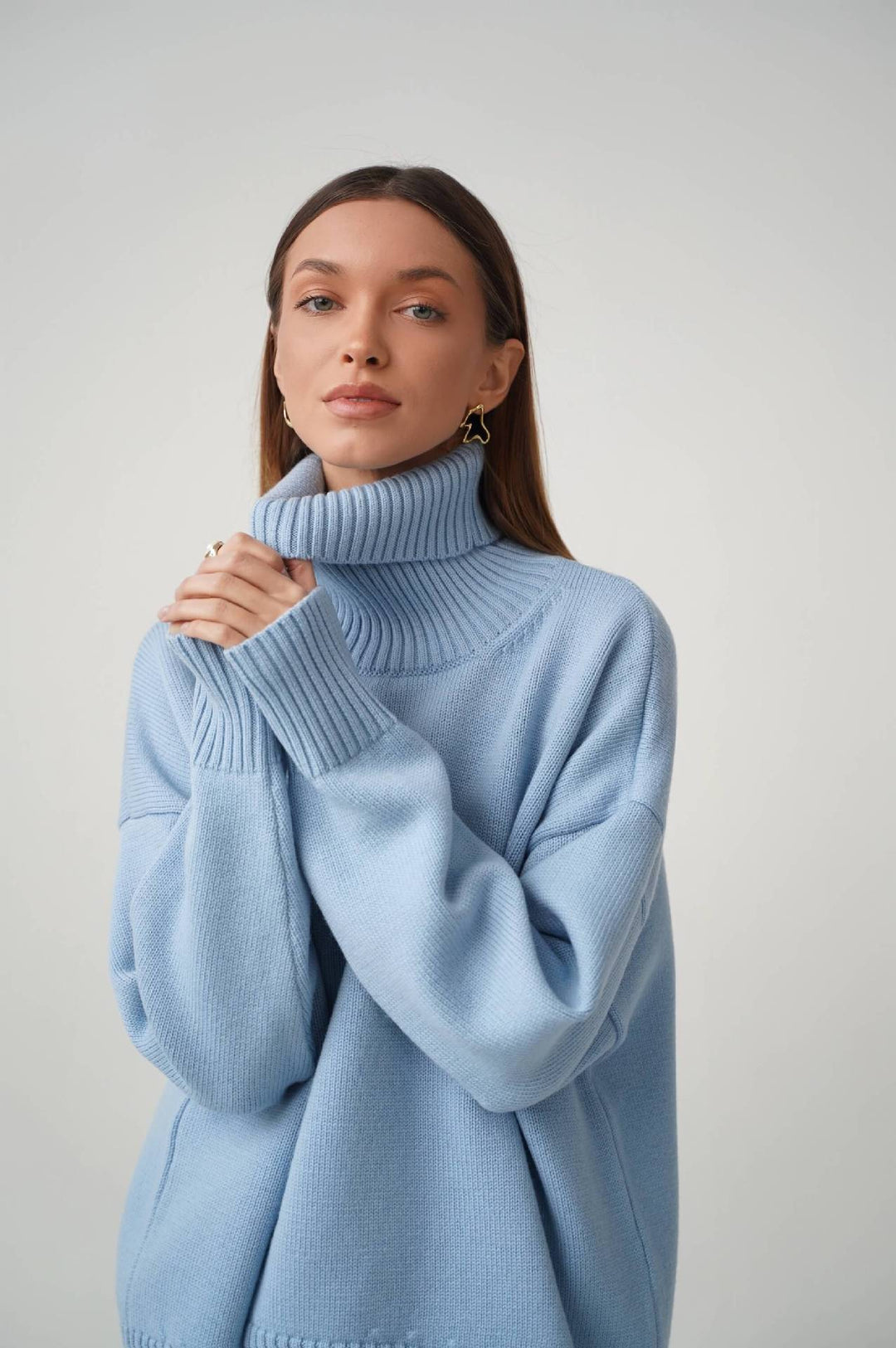 Alanna - Übergroße Strickbluse mit hohem Kragen Chaleur