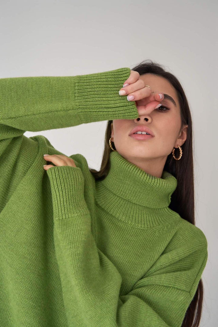 Alanna - Übergroße Strickbluse mit hohem Kragen Chaleur