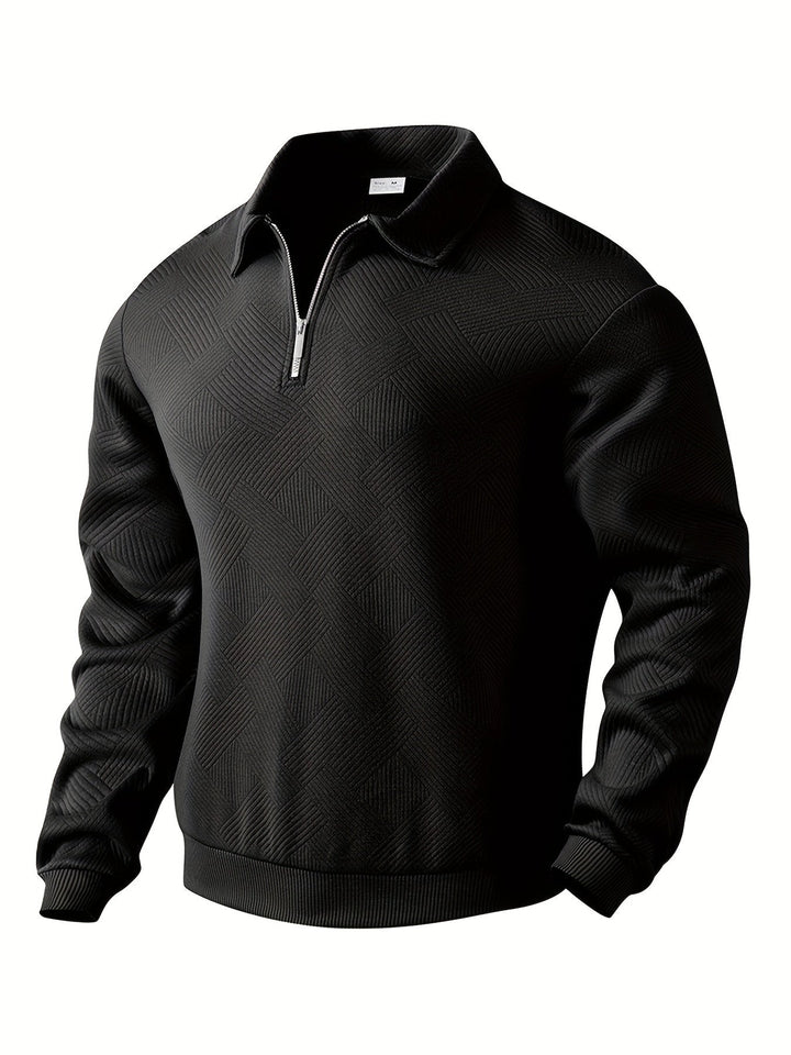 Oskar – Vintage Zip-Up Pullover mit geometrischem Design