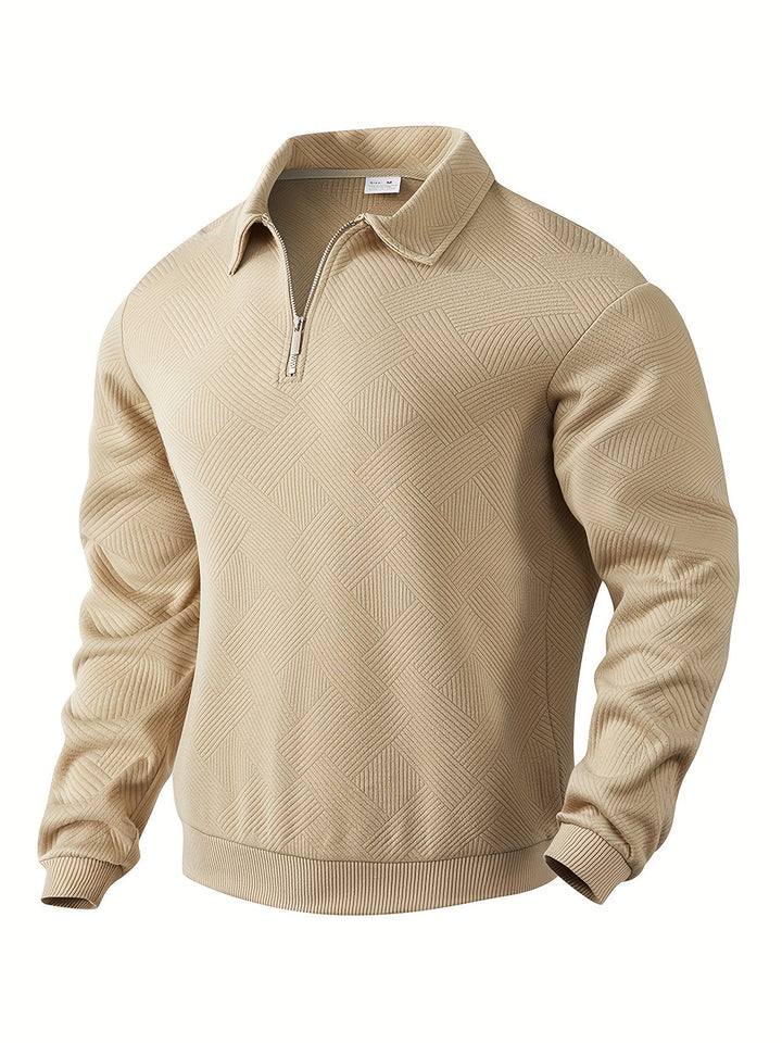 Oskar – Vintage Zip-Up Pullover mit geometrischem Design