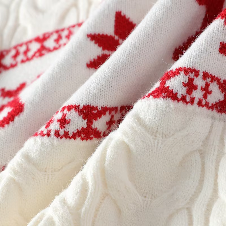 Heike - Weihnachts-Kaschmirpullover mit Hirschmotiv