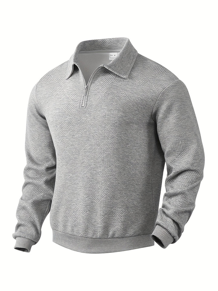 Oskar – Vintage Zip-Up Pullover mit geometrischem Design