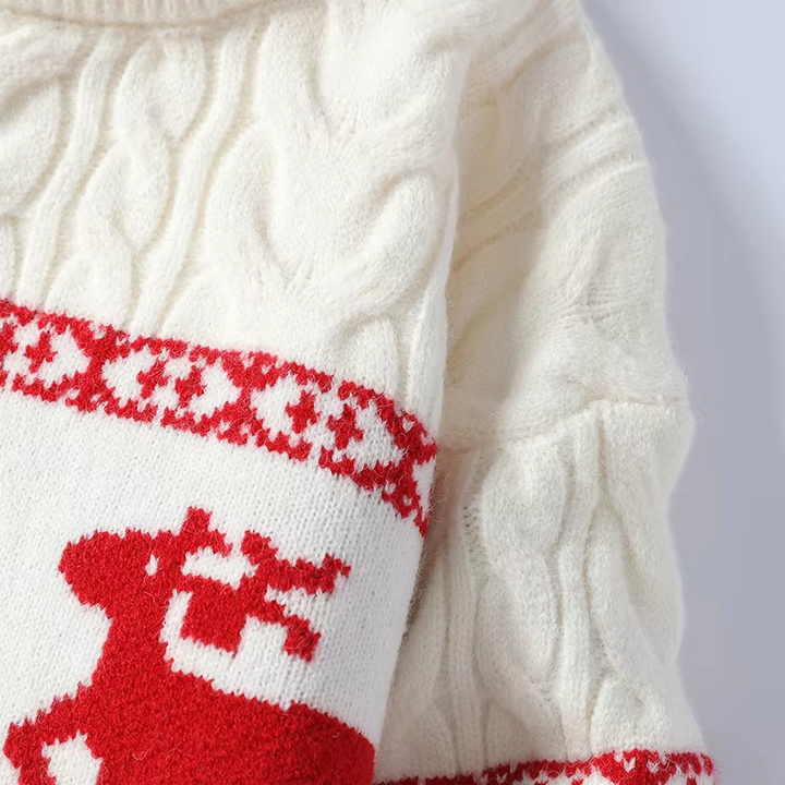 Heike - Weihnachts-Kaschmirpullover mit Hirschmotiv