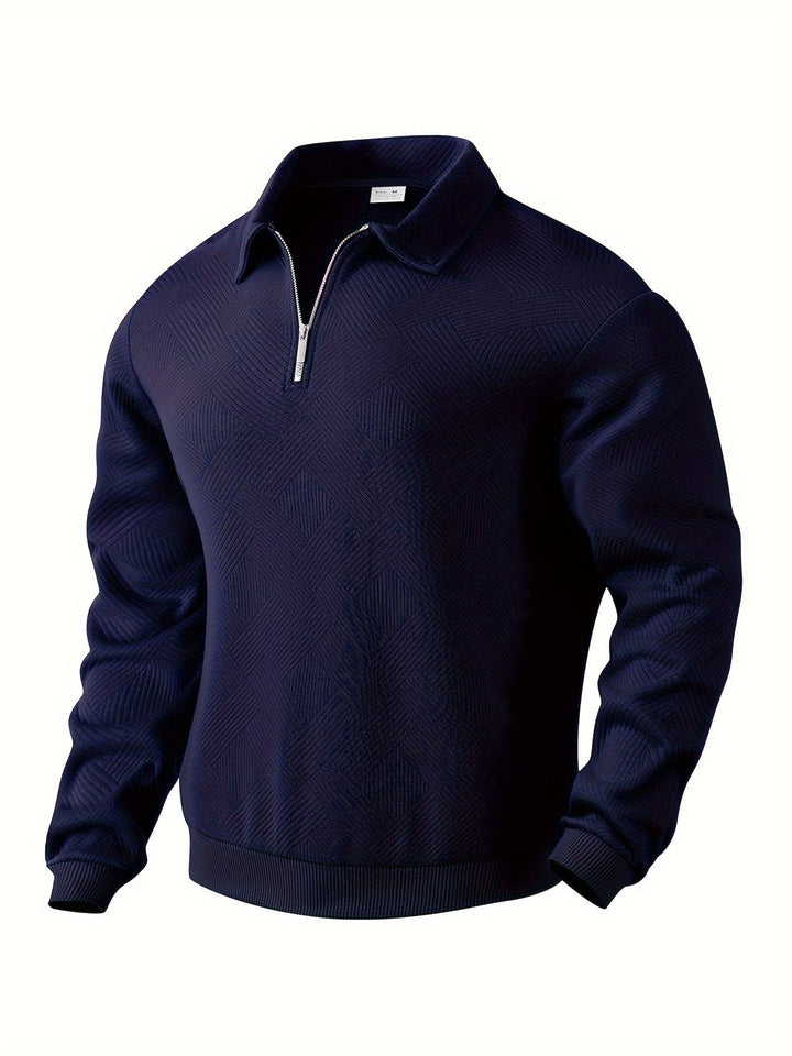 Oskar – Vintage Zip-Up Pullover mit geometrischem Design