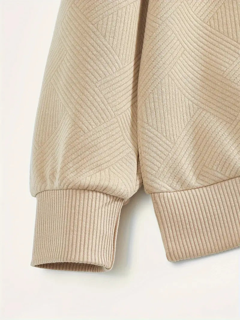 Oskar – Vintage Zip-Up Pullover mit geometrischem Design