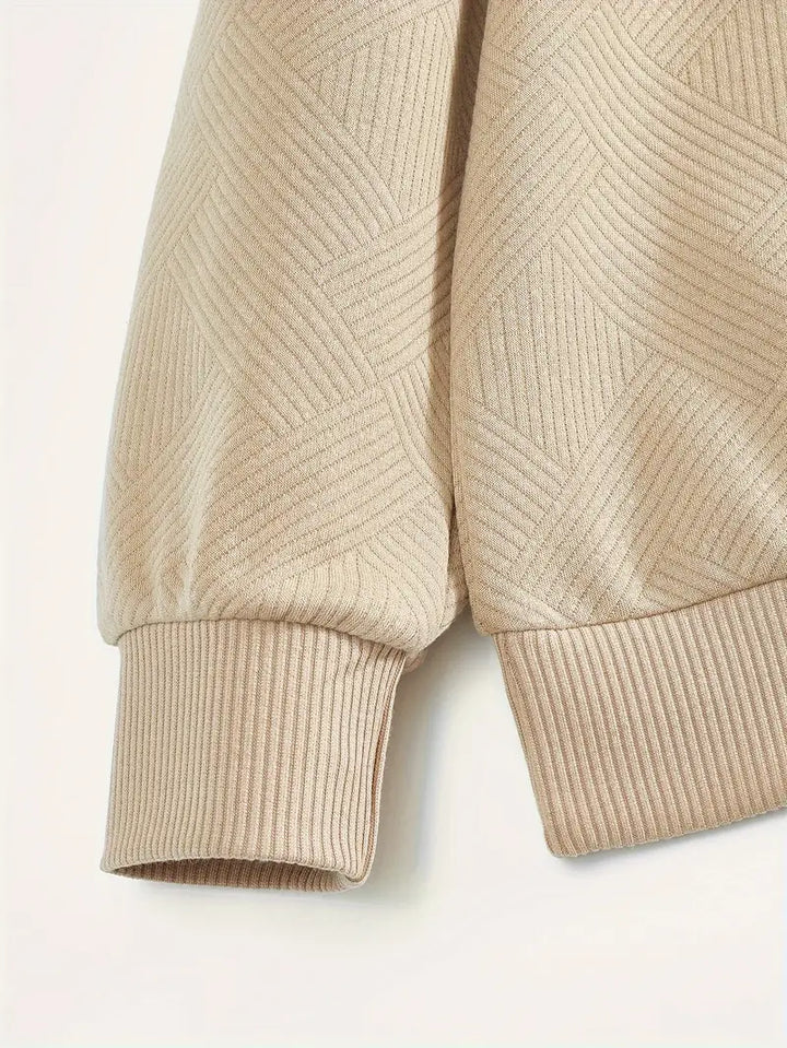 Oskar – Vintage Zip-Up Pullover mit geometrischem Design