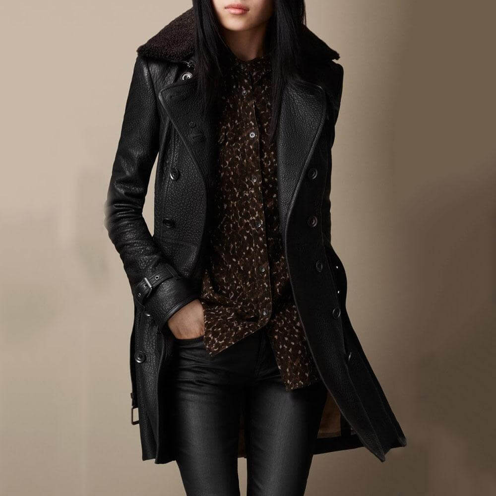 Jenell - Luxuriöser Ledertrenchcoat