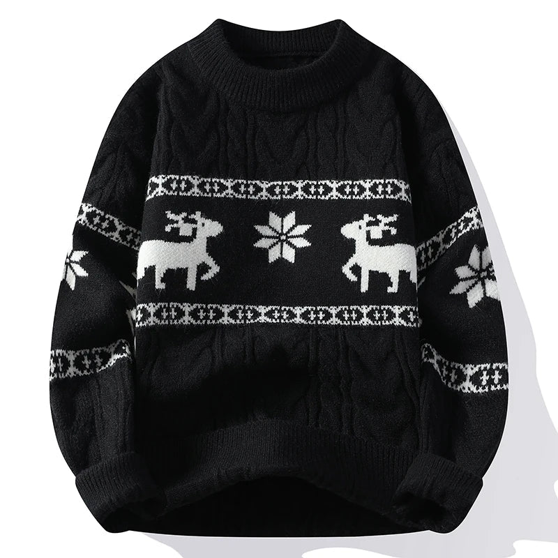 Heike - Weihnachts-Kaschmirpullover mit Hirschmotiv