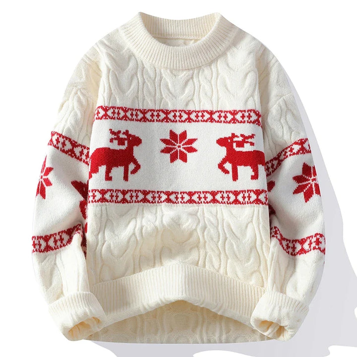 Heike - Weihnachts-Kaschmirpullover mit Hirschmotiv