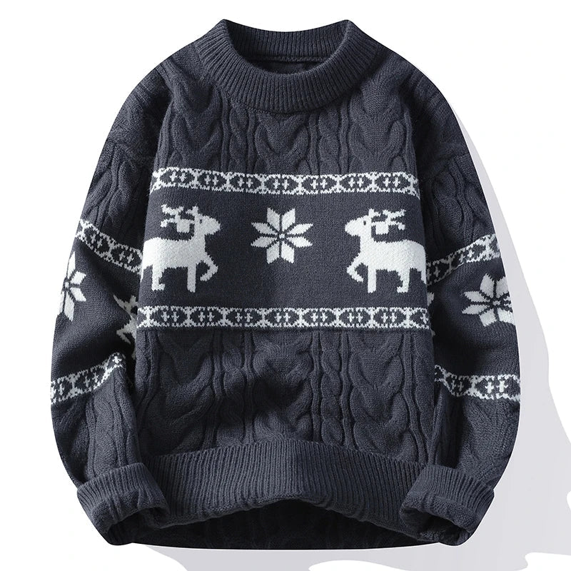 Heike - Weihnachts-Kaschmirpullover mit Hirschmotiv