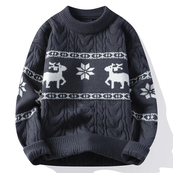 Heike - Weihnachts-Kaschmirpullover mit Hirschmotiv