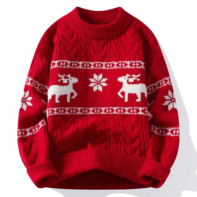 Heike - Weihnachts-Kaschmirpullover mit Hirschmotiv