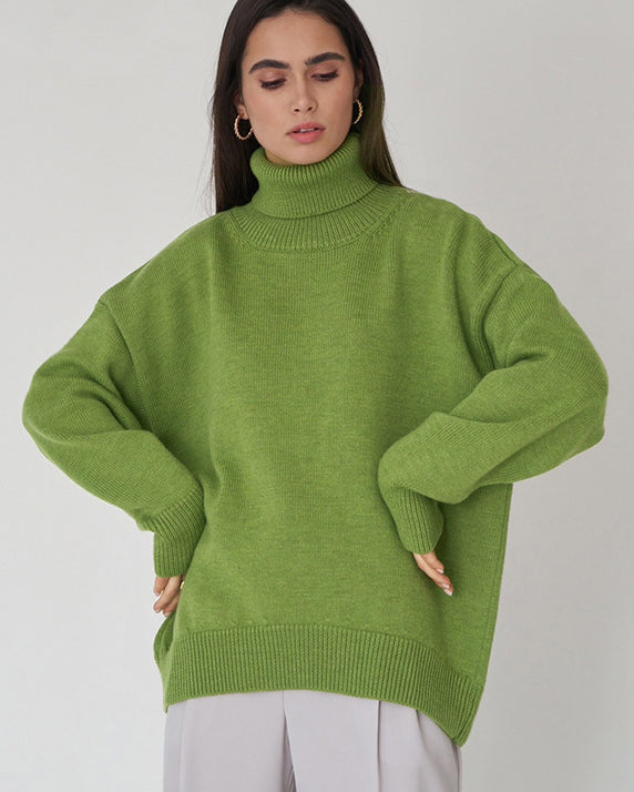 Alanna - Übergroße Strickbluse mit hohem Kragen Chaleur