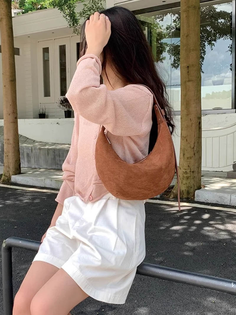 Handtasche aus synthetischem Wildleder Lydia Halfmoon