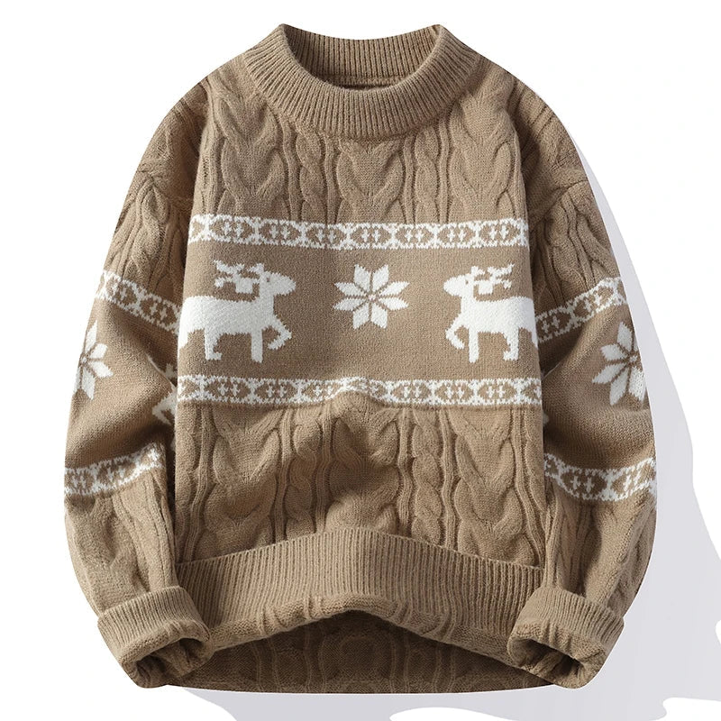 Heike - Weihnachts-Kaschmirpullover mit Hirschmotiv