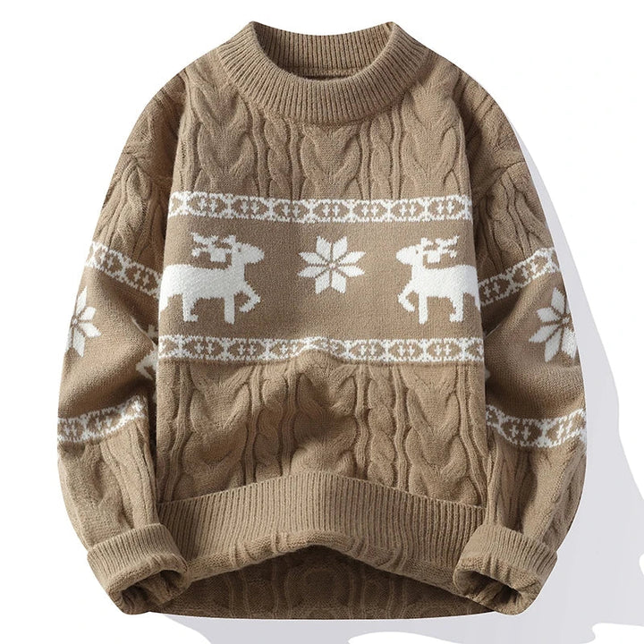 Heike - Weihnachts-Kaschmirpullover mit Hirschmotiv