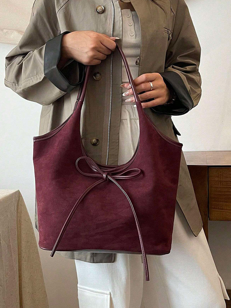 Wildledertasche mit Schleife Florence