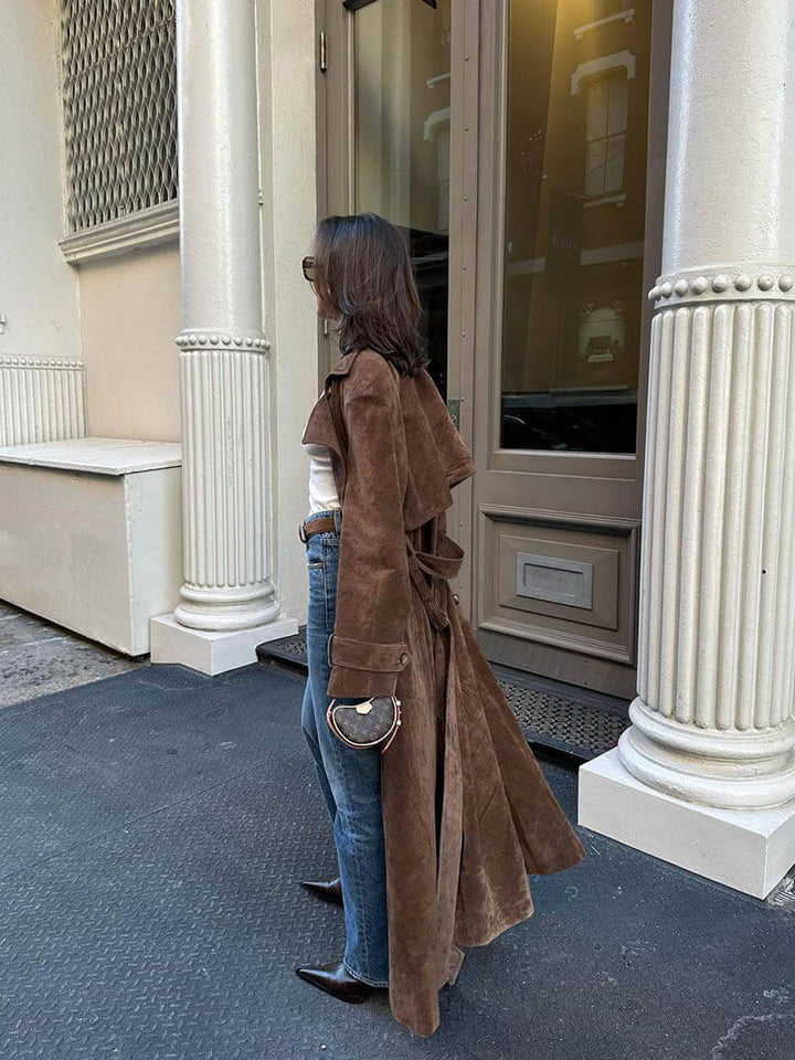 Molly - Gabardina aus synthetischem Wildleder