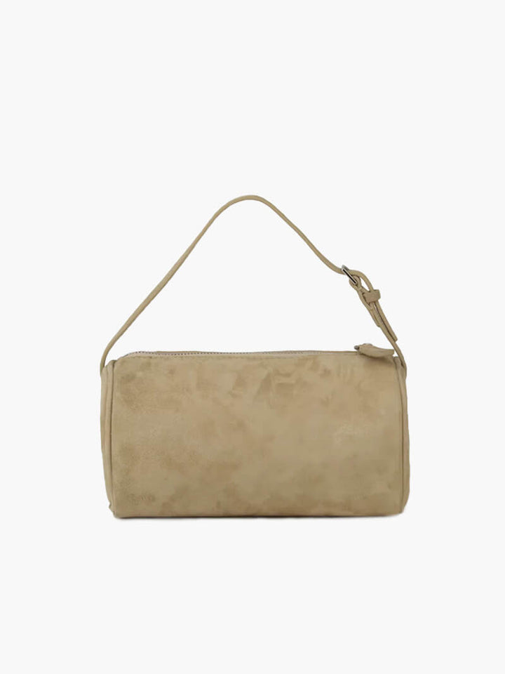 Handtasche aus Wildleder in Rubinrot
