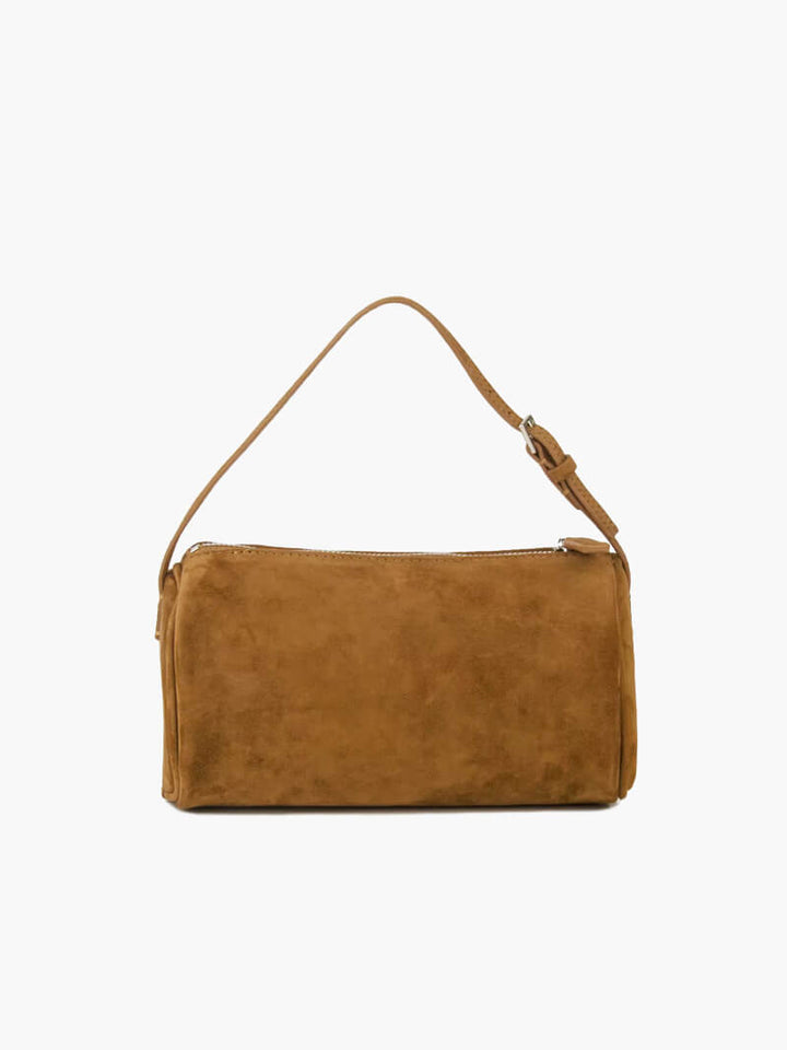 Handtasche aus Wildleder in Rubinrot