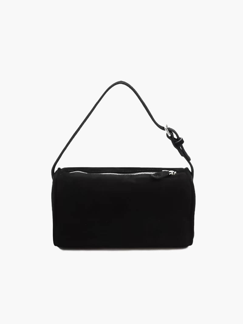 Handtasche aus Wildleder in Rubinrot