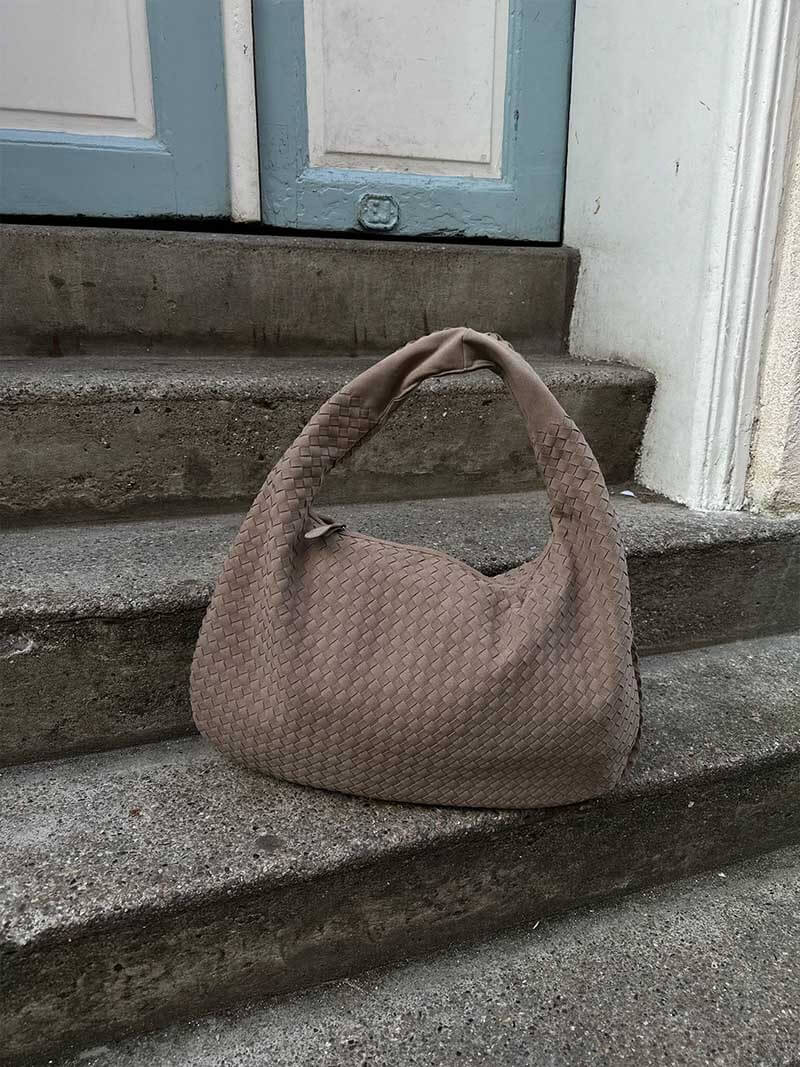 XL Gewebte Wildledertasche