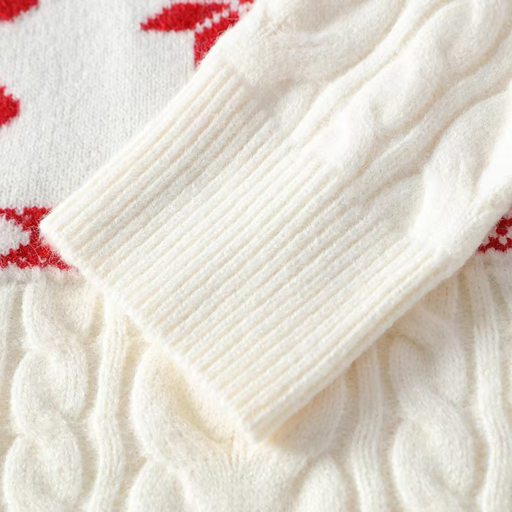 Heike - Weihnachts-Kaschmirpullover mit Hirschmotiv