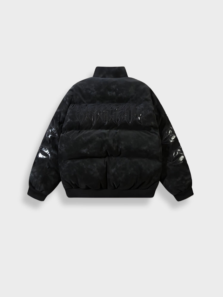 Leather Harajuku Puffer-Jacke