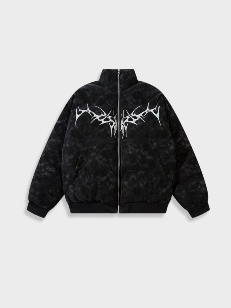 Leather Harajuku Puffer-Jacke