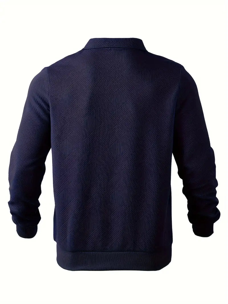 Oskar – Vintage Zip-Up Pullover mit geometrischem Design
