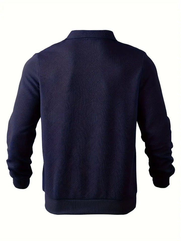 Oskar – Vintage Zip-Up Pullover mit geometrischem Design