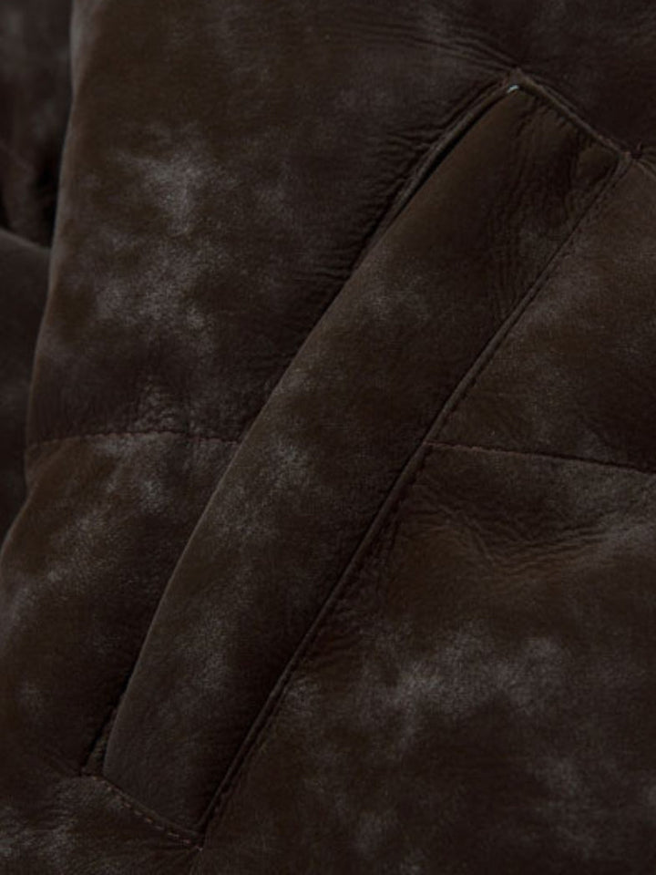 Leather Harajuku Puffer-Jacke