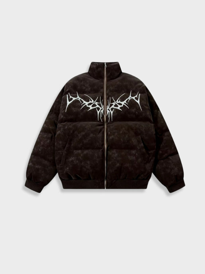 Leather Harajuku Puffer-Jacke