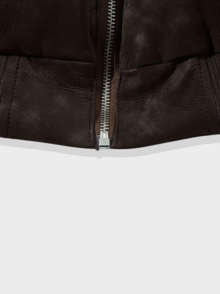 Leather Harajuku Puffer-Jacke