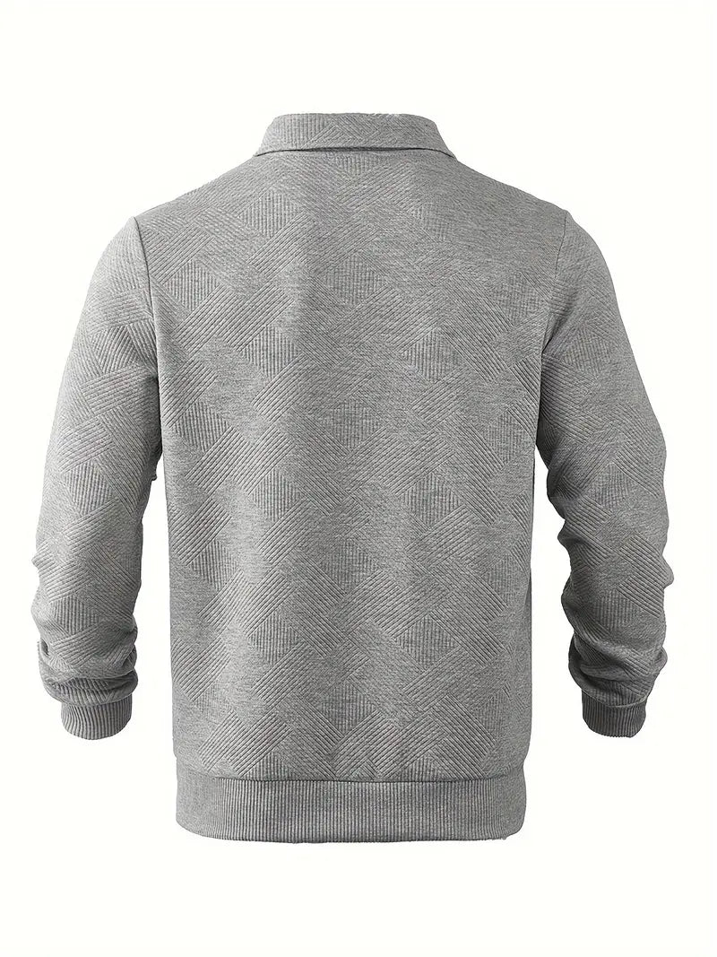 Oskar – Vintage Zip-Up Pullover mit geometrischem Design