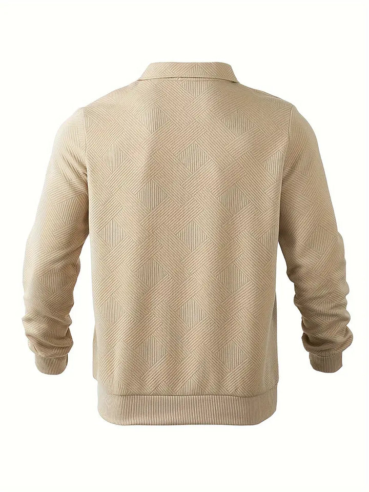 Oskar – Vintage Zip-Up Pullover mit geometrischem Design